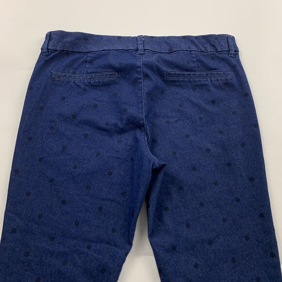 Old Navy Dark Denim Polka Dot Skinny Pixie Cropped Pant 8 - Picture 5 of 6